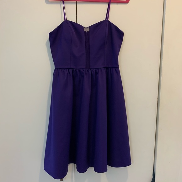 Royal Purple Strapless Cocktail Dress - Picture 2 of 7
